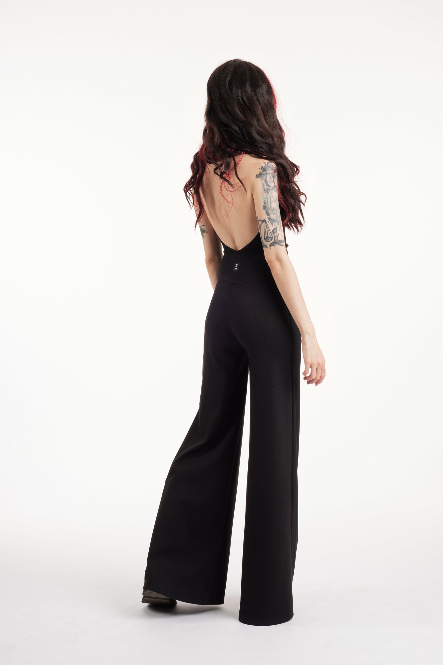Backless hooded wide leg jumpsuit