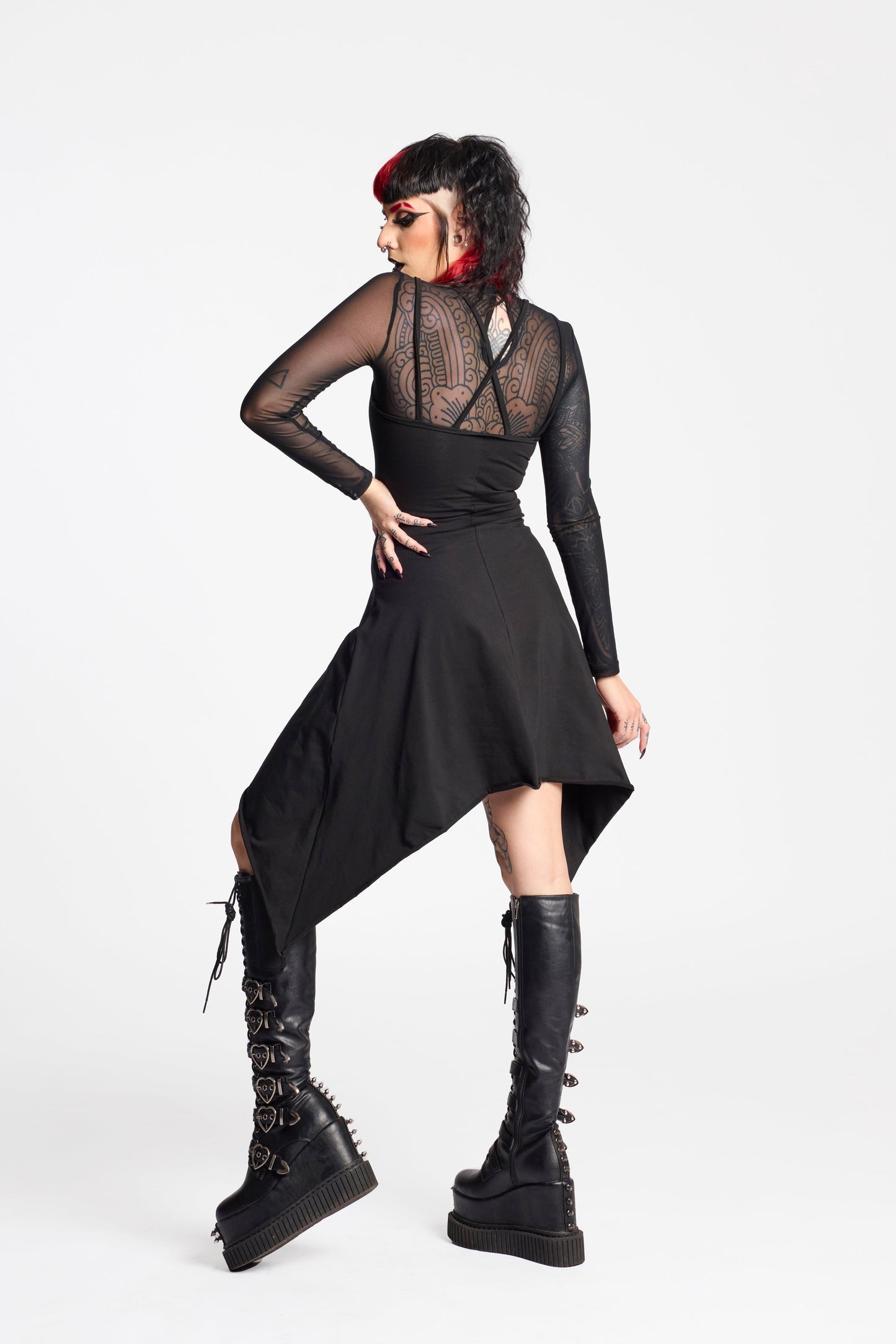 Fairy Green Gothic Asymmetrical Festival Dress