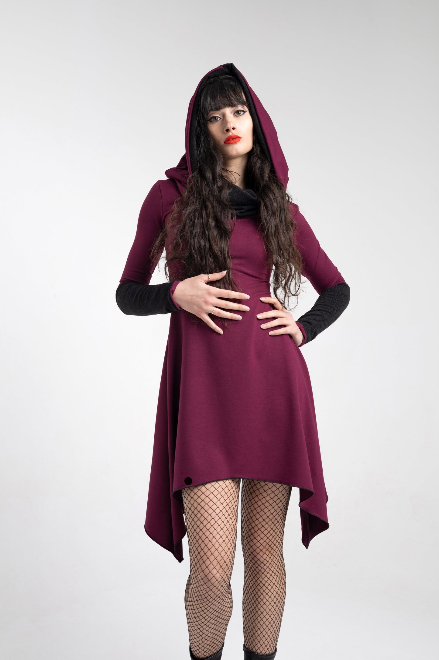 Black Cowl neck elven tunic dress