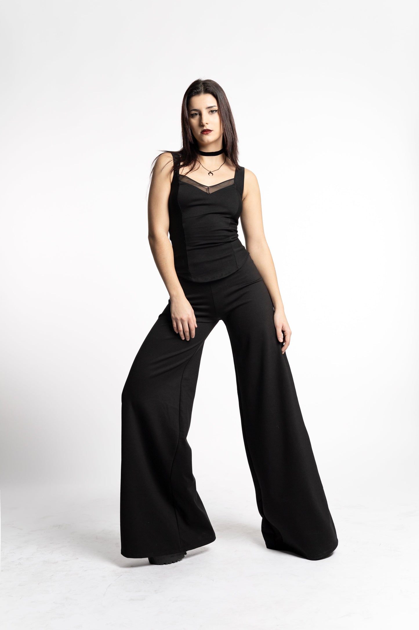 Plum Sleeveless Coset top. Square neck mesh top