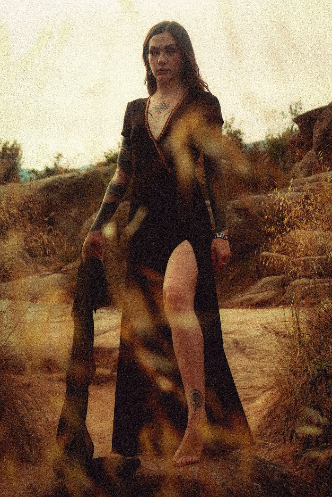 Black Bohemian Wrap Maxi Dress – Organic Bamboo Jersey