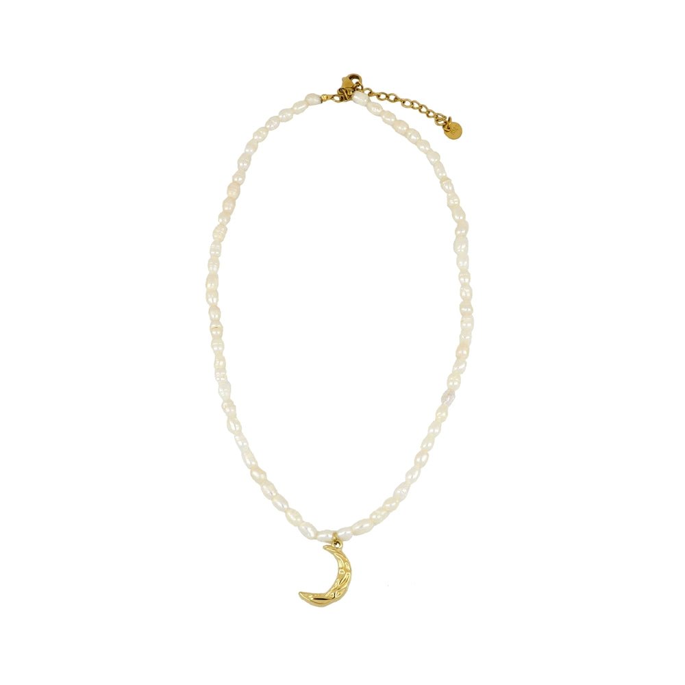 Gargantilla 'Moon' - Perlas con Amuleto de Luna