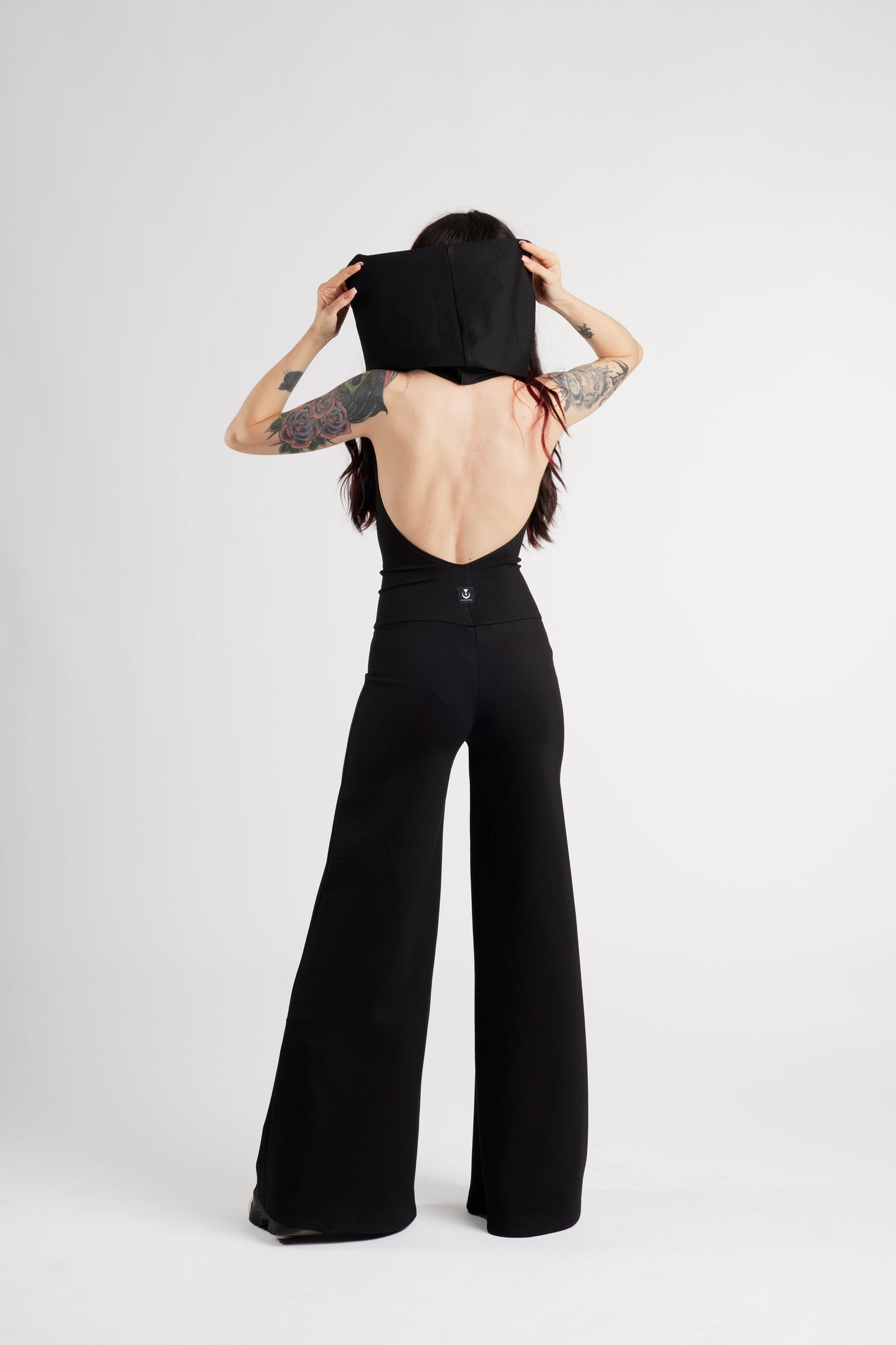 Backless hooded wide leg jumpsuit