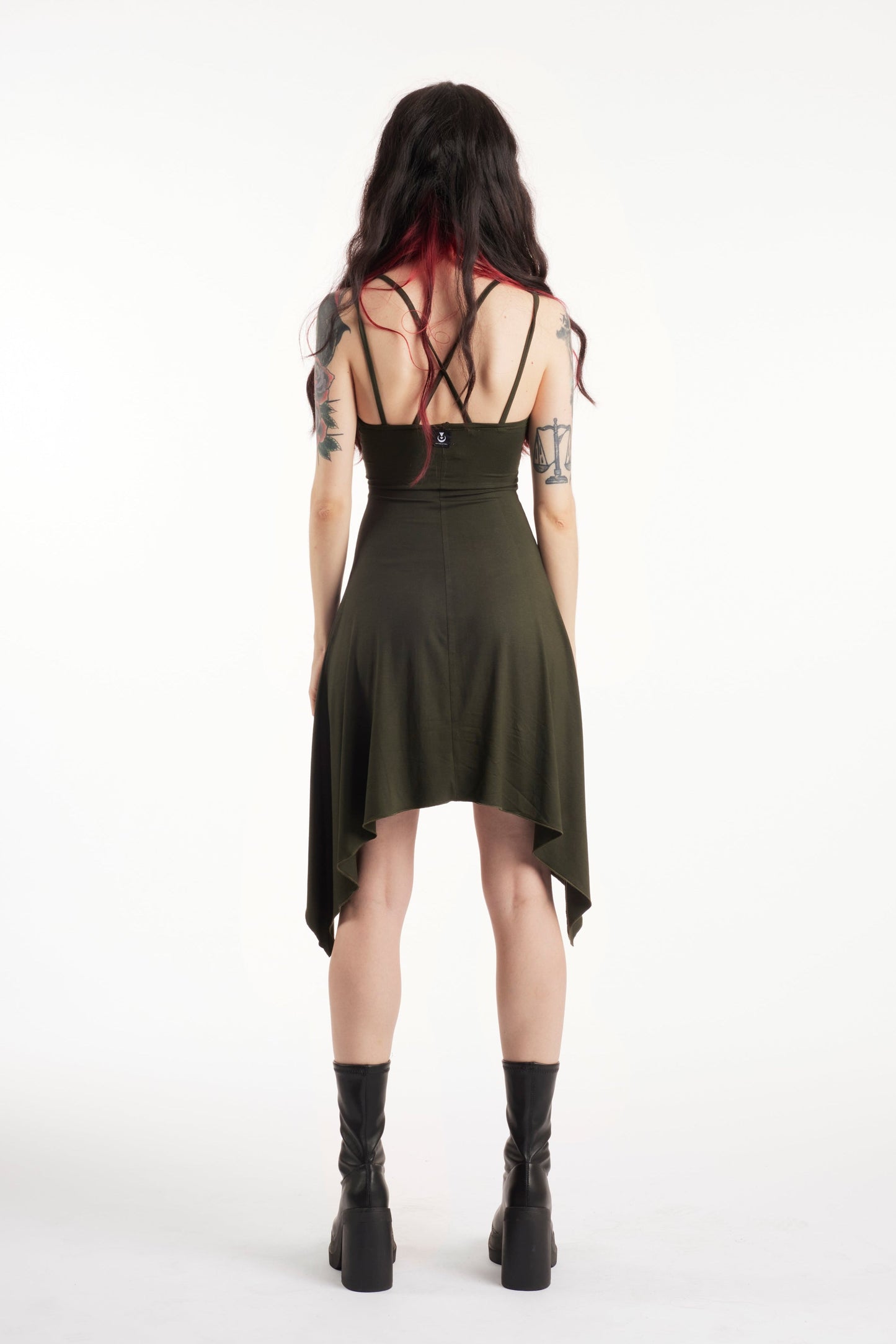 Fairy Green Gothic Asymmetrical Festival Dress