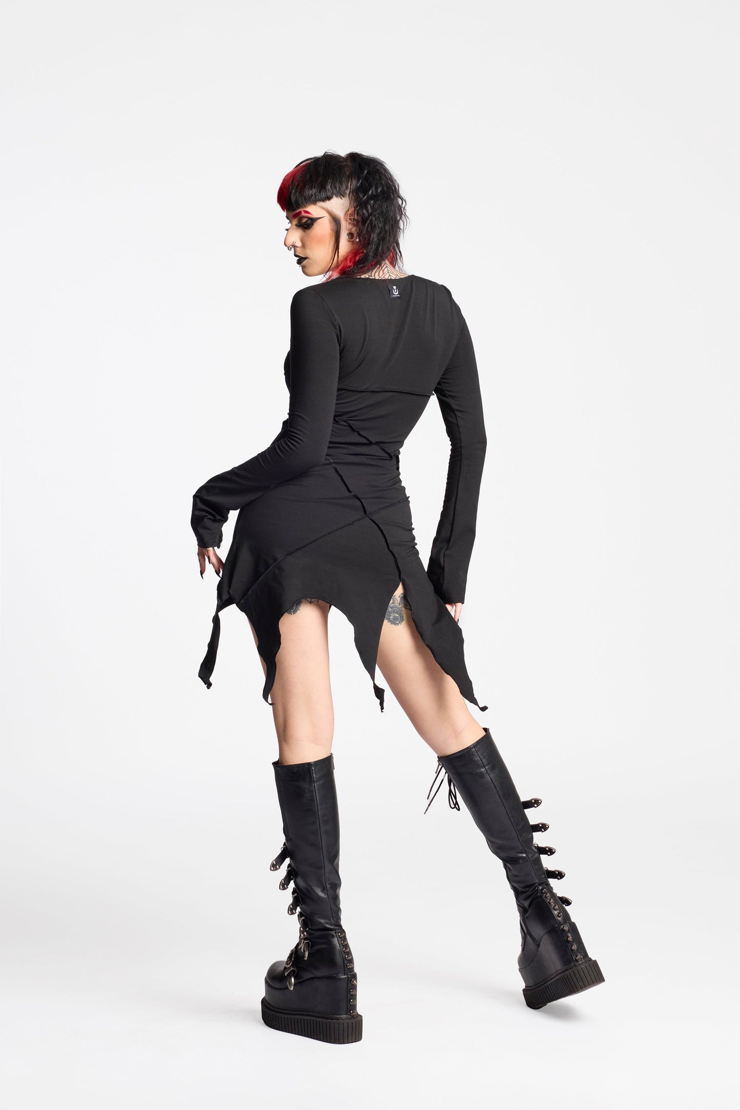 Pixie long sleeve tunic dress in forest green. Elven dress