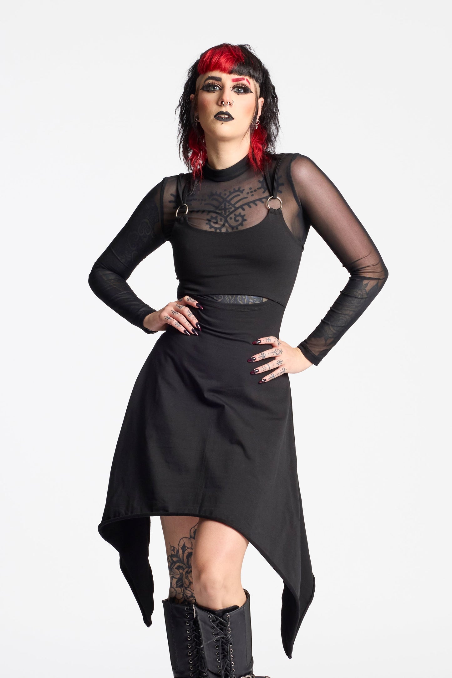 Fairy Green Gothic Asymmetrical Festival Dress