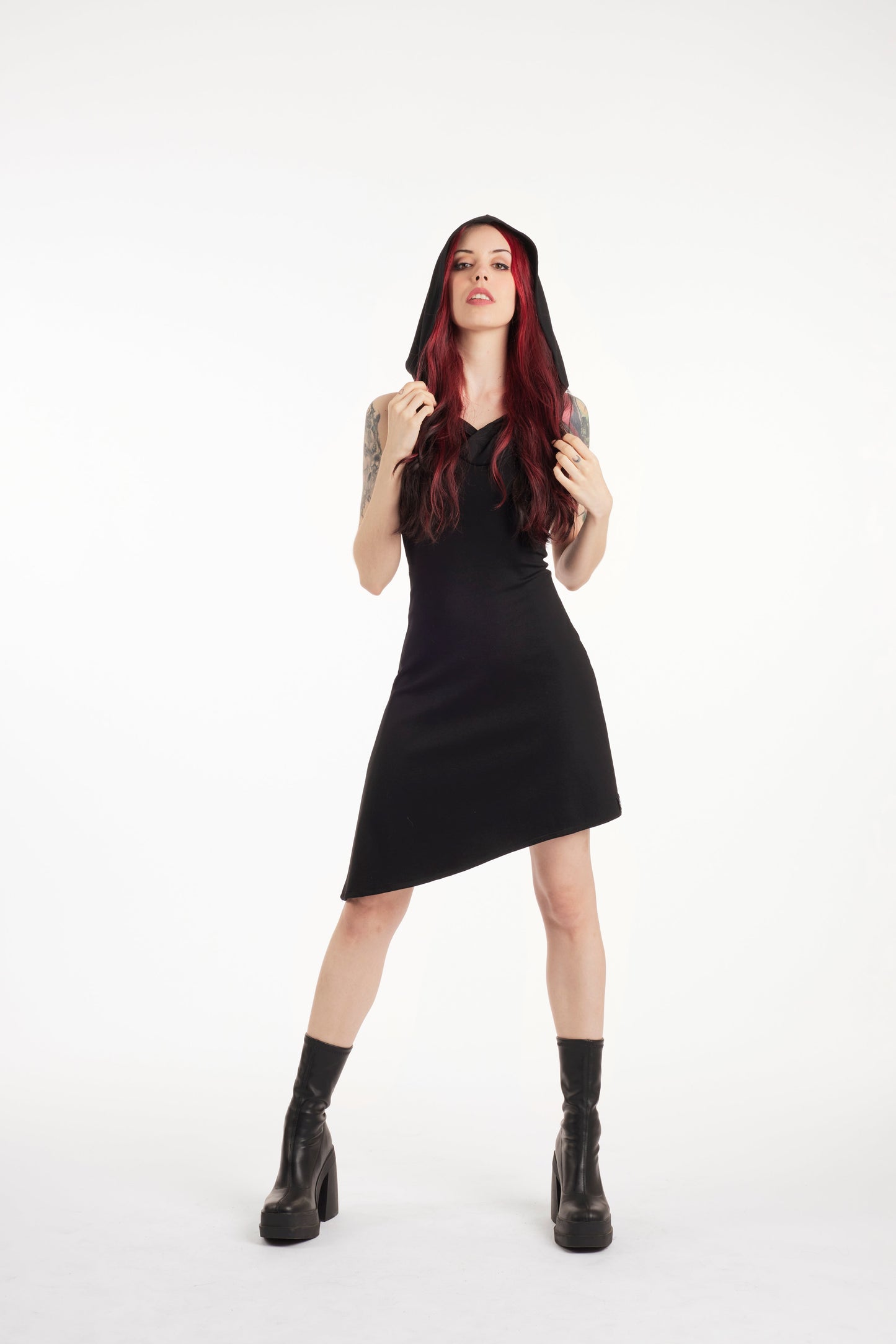 Racerback hooded dress