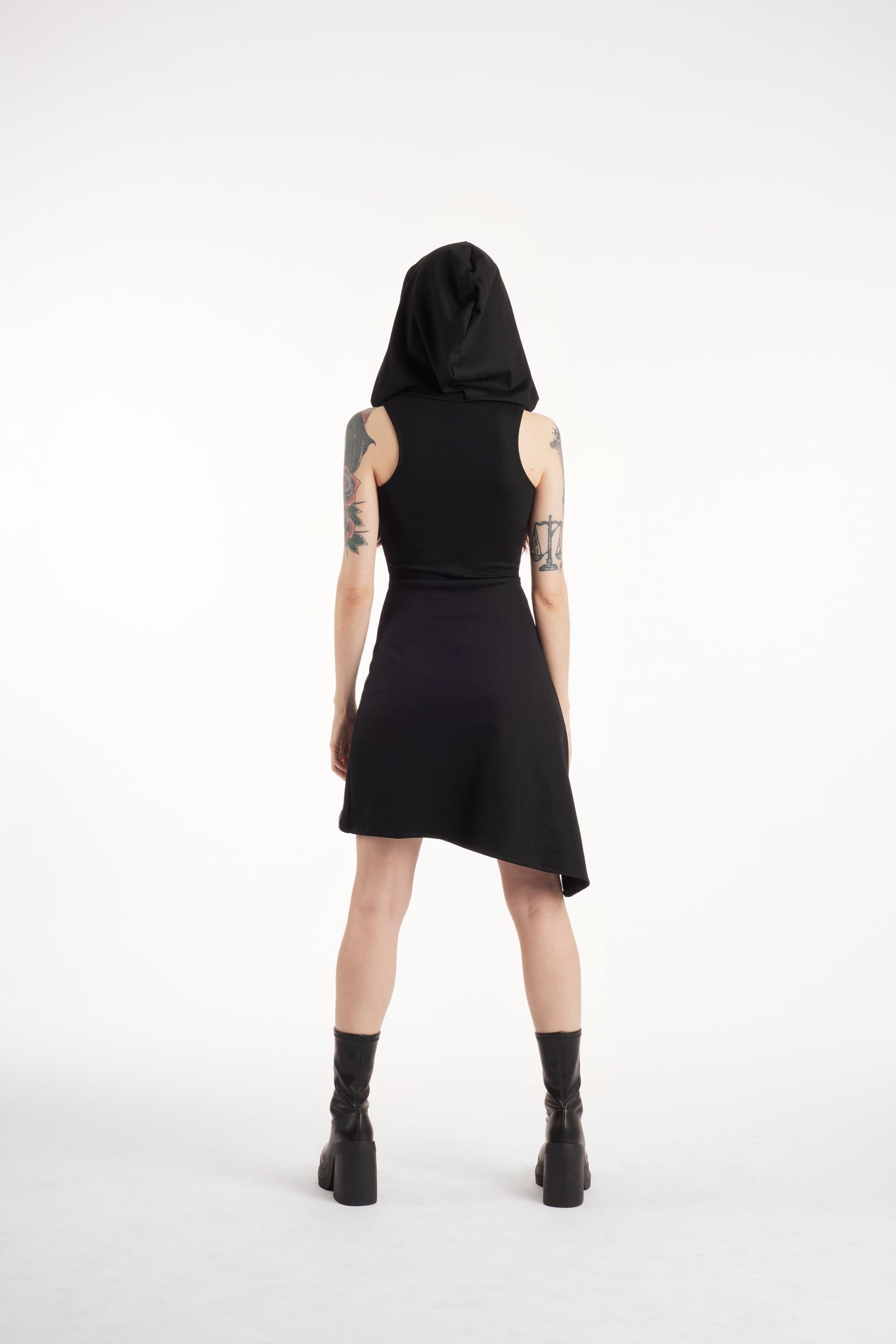Racerback hooded dress