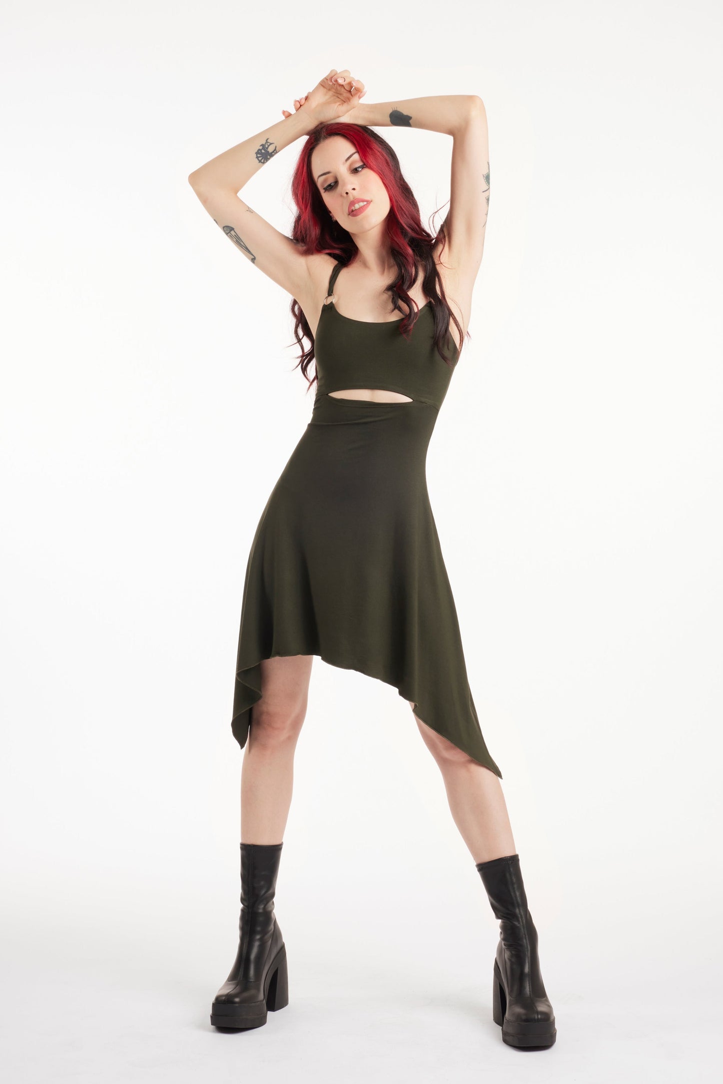 Fairy black Gothic Asymmetrical Festival Dress