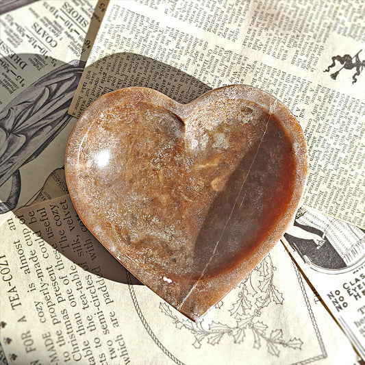 Cuenco Corazón de Selenita Chocolate