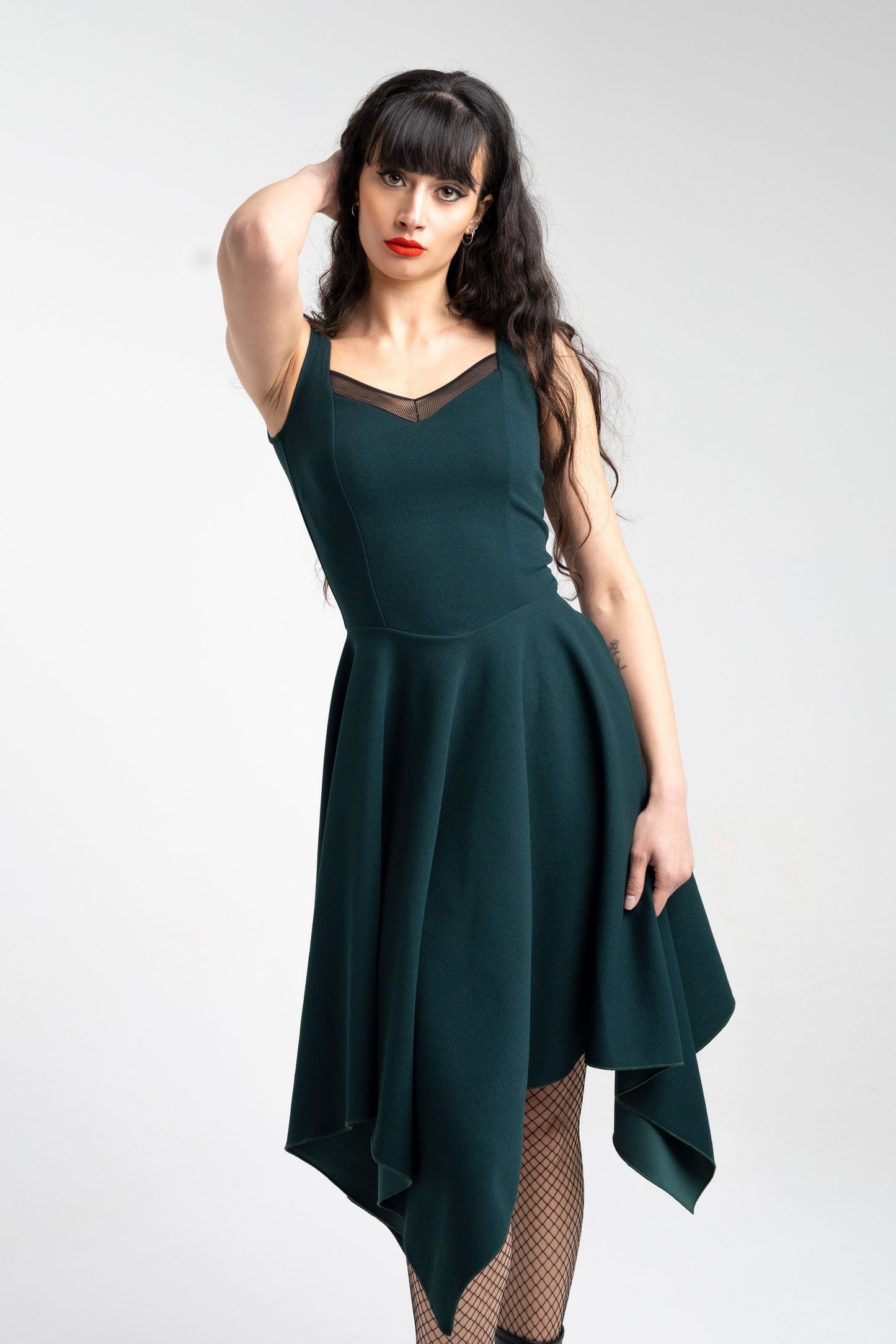 Black Corset asymmetric sleeveless fairy witch dress