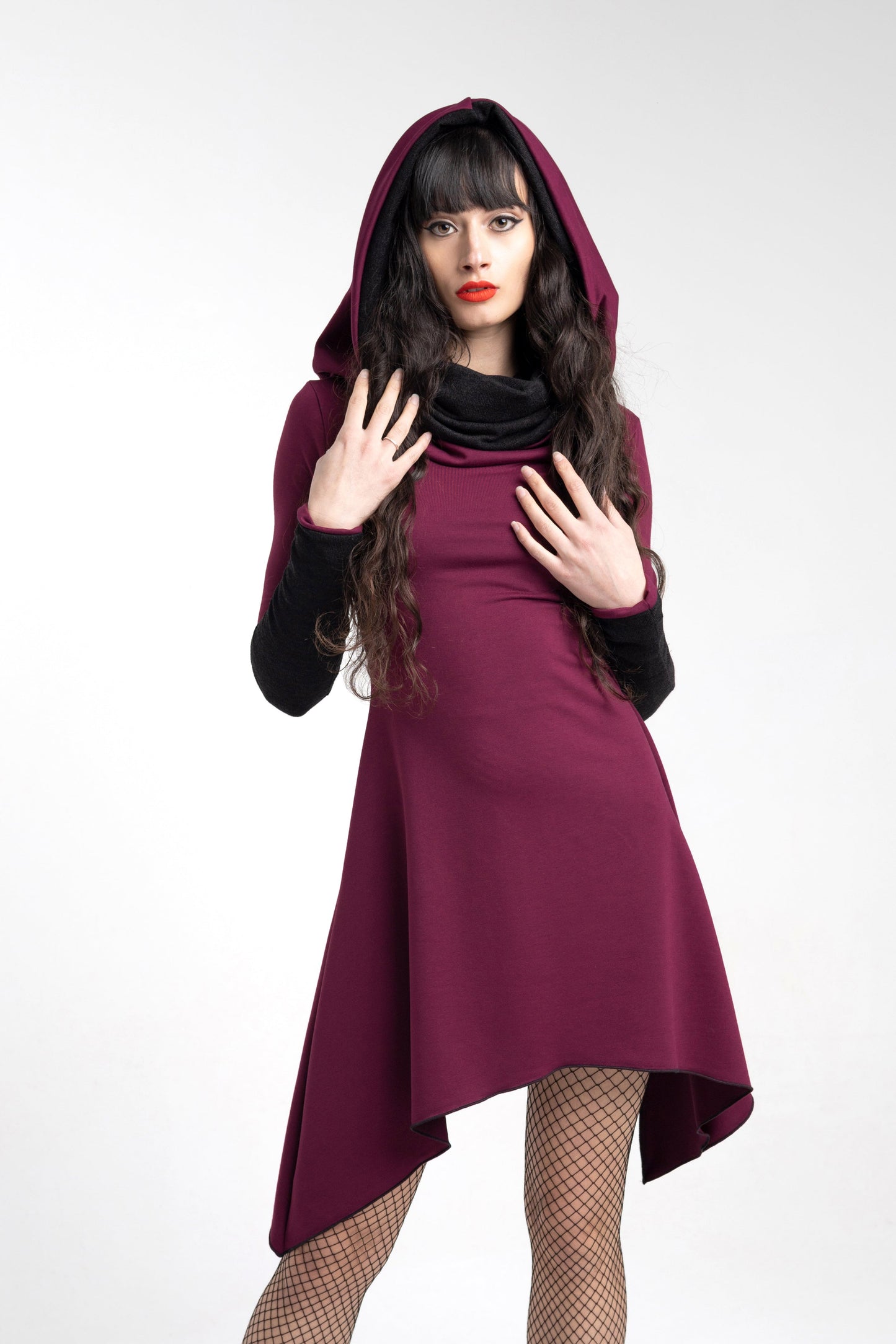 Black Cowl neck elven tunic dress