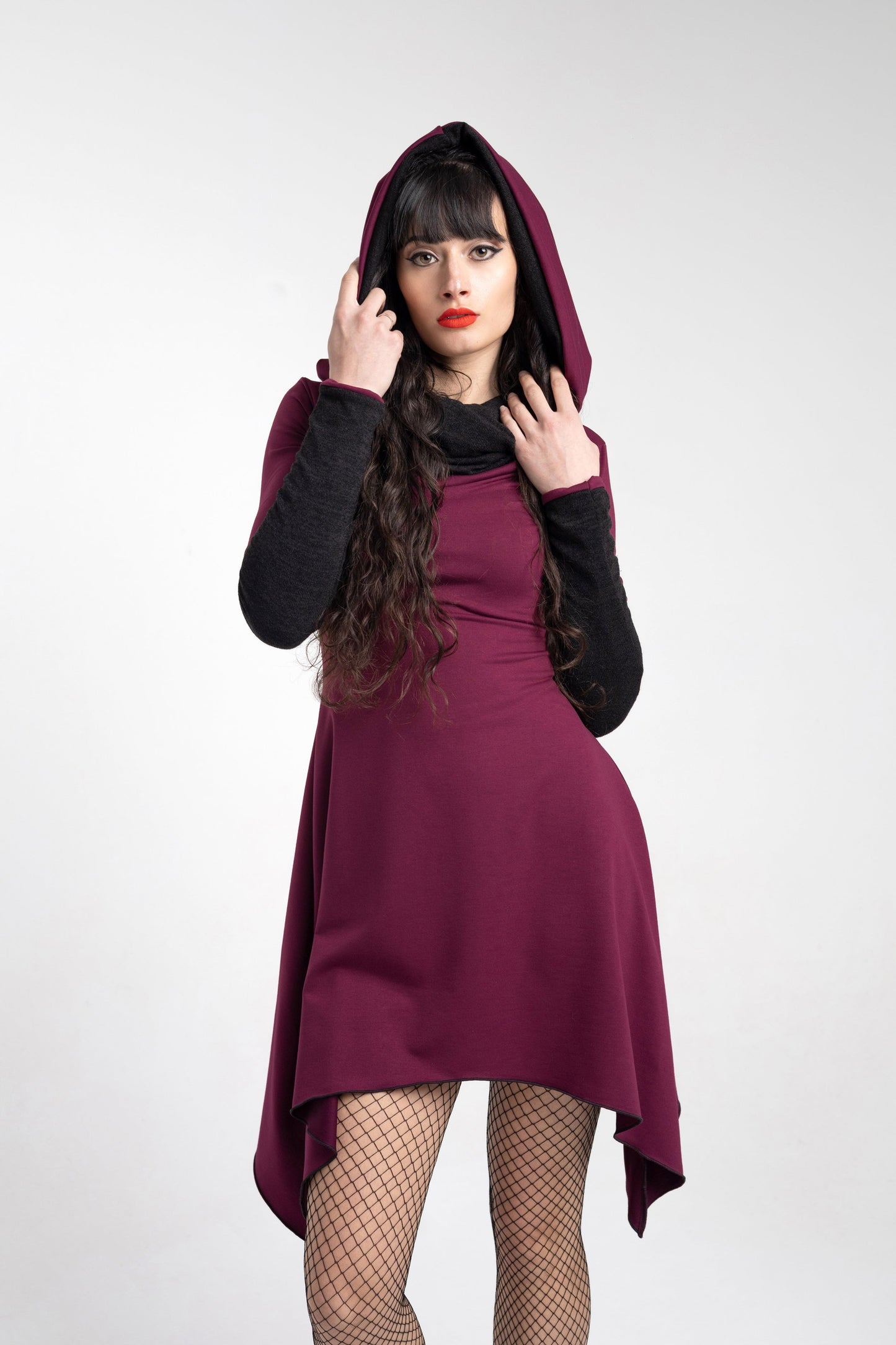 Black Cowl neck elven tunic dress
