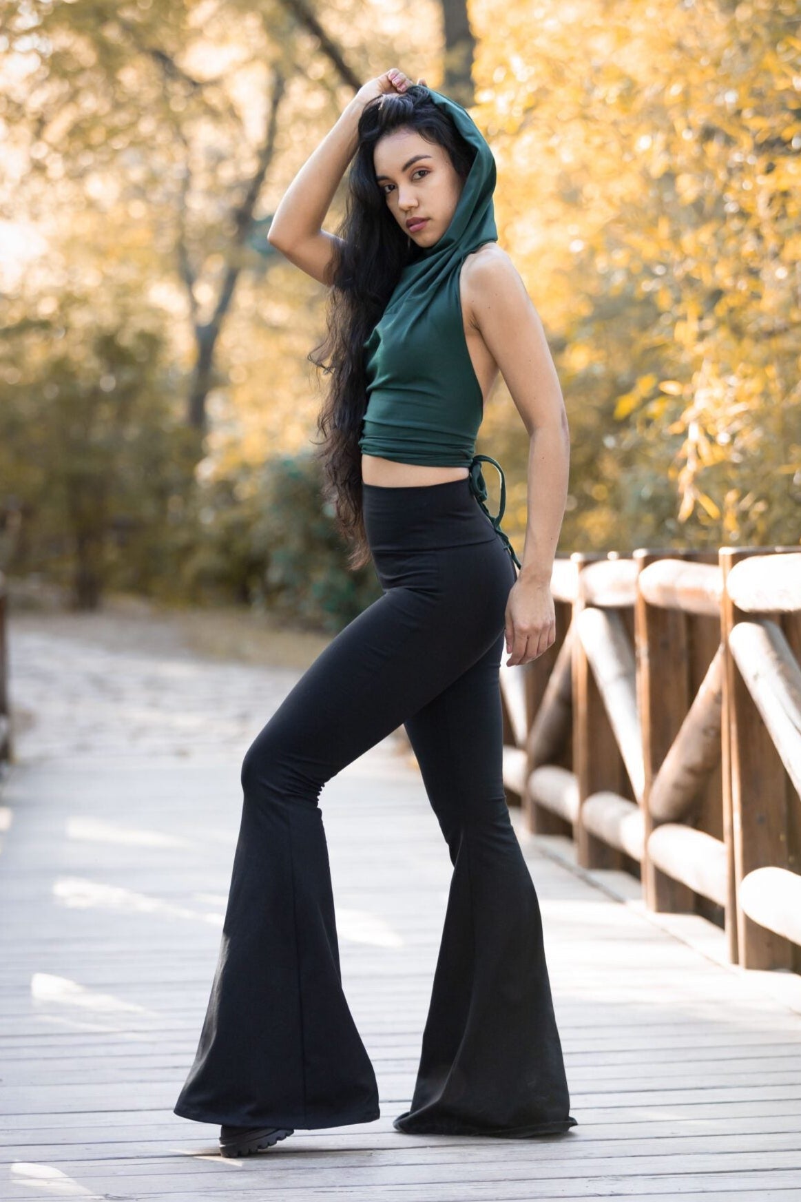 Black Flare organic cotton bottoms