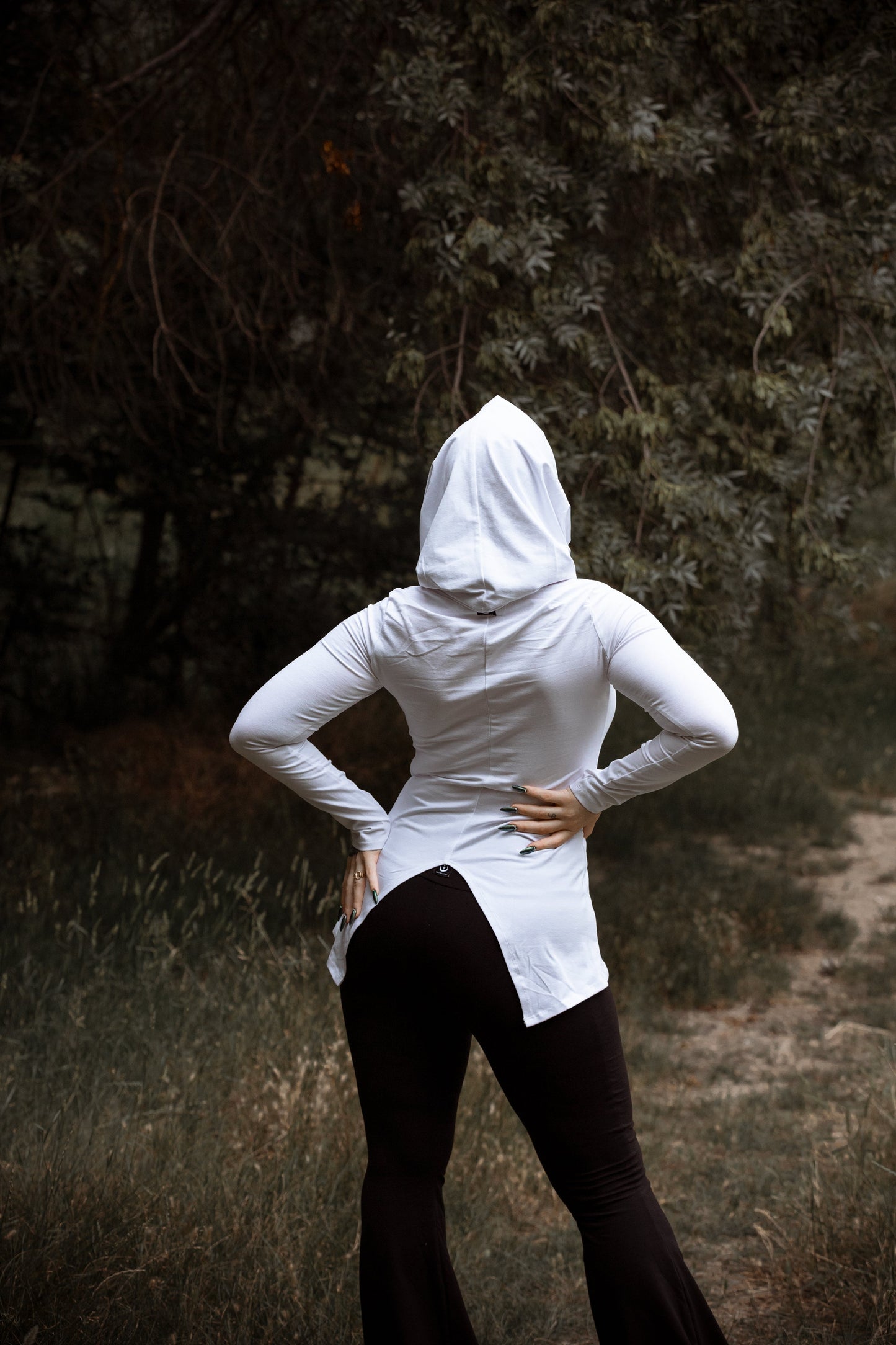 Hikari Wine Hooded Elven Cowl Neck Top