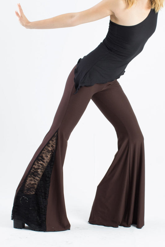 Flared Pants with Lace Godet – Boho Gothic Festival Vibes