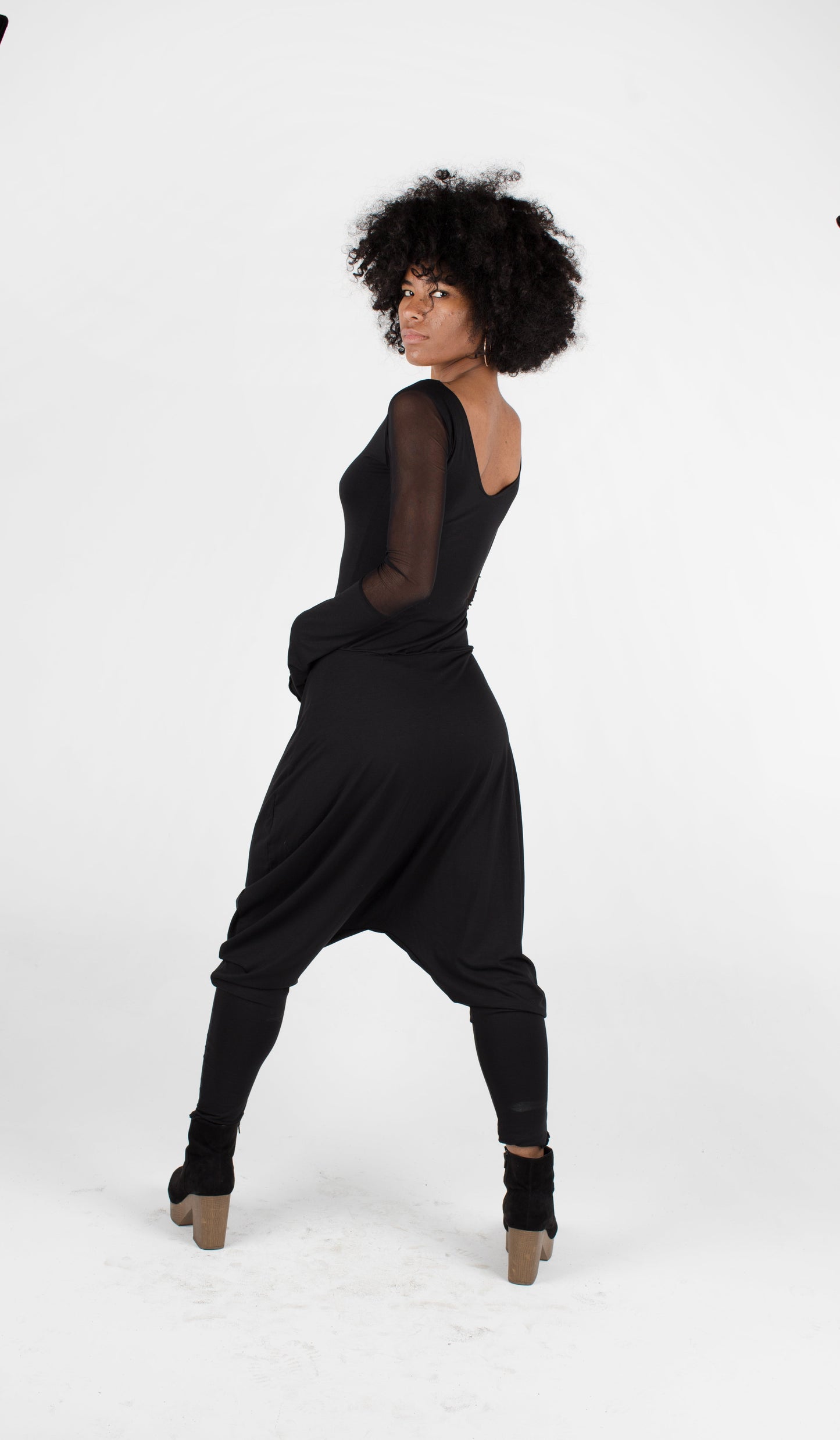 Long sleeve harem jumpsuit