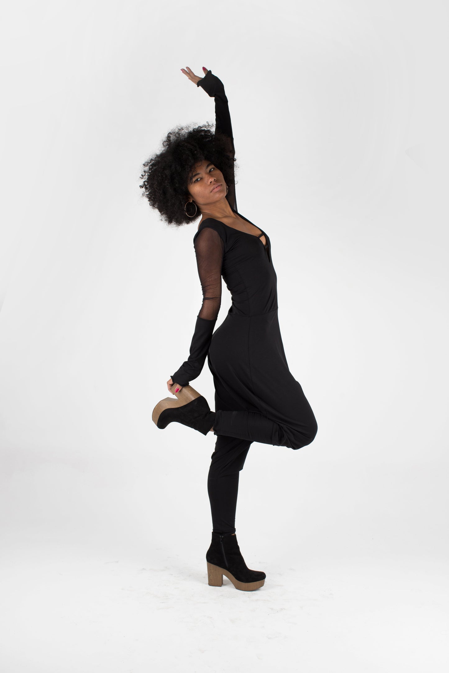 Long sleeve harem jumpsuit