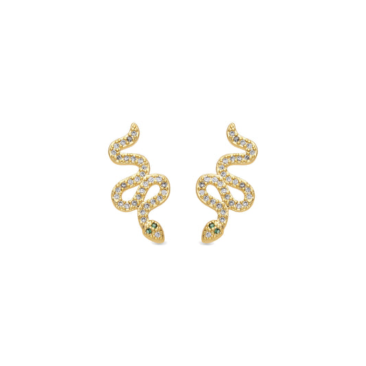Pendientes acabado oro amarillo de 18k y Circonita Brillante - Norra