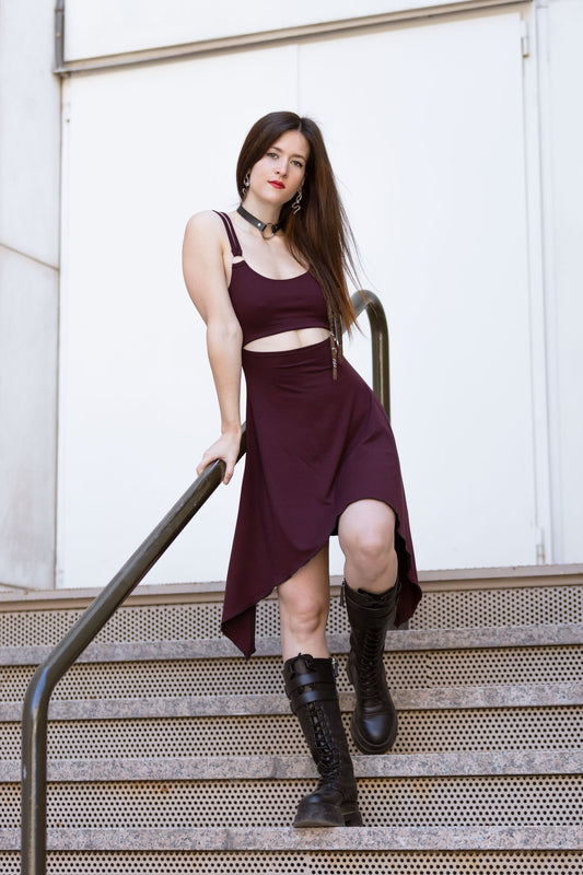 Wine Fairy pixie Asymmetrical Festival Dress