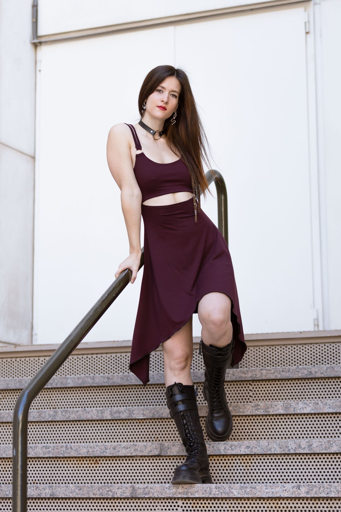 Fairy black Gothic Asymmetrical Festival Dress