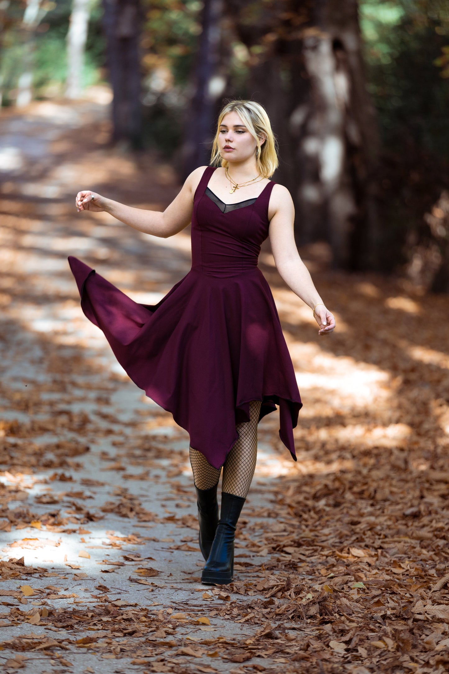 Black Corset asymmetric sleeveless fairy witch dress