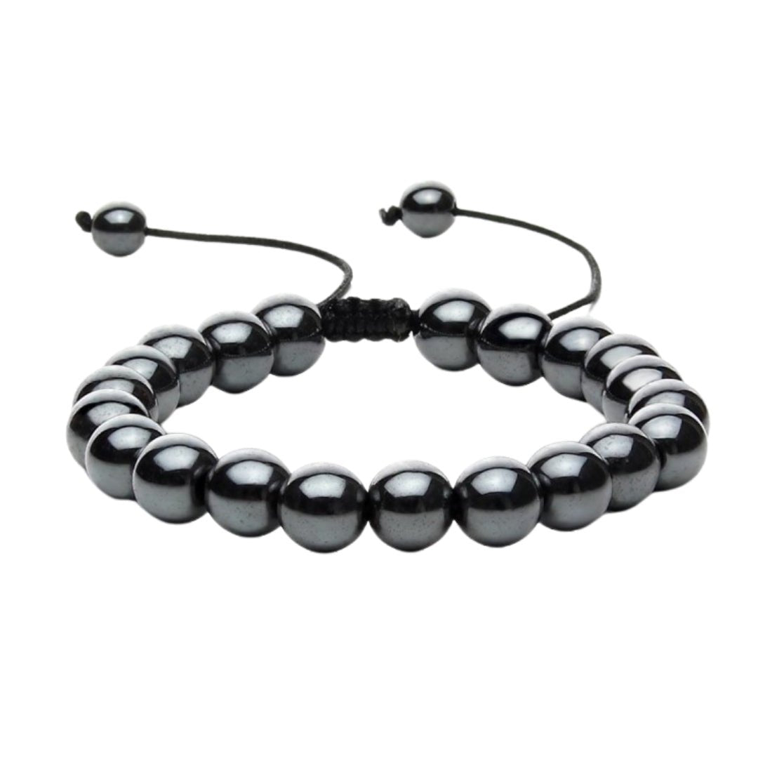 Pulsera de Hematite con Nudo Corredizo